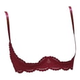thumbnail image 4 of MEICHEN 1/4 Cup Bras for Women Fashion Sexy Underwire Lace Bra Solid Color Padded Bra Womens Underwear Summer Fall Essentials Fashion Clothes, 4 of 8