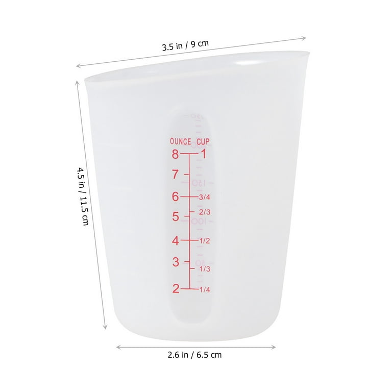 Measuring Cup Cups Silicone Scale Graduated Liquid Clear Beaker