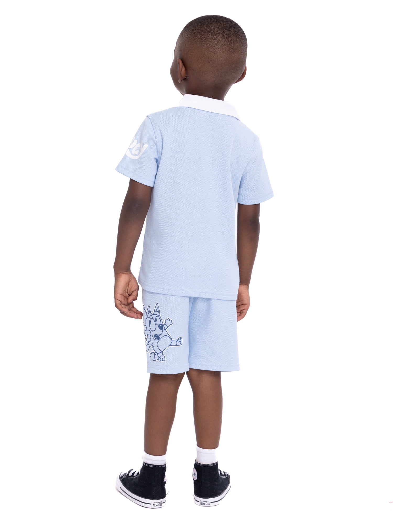 Bluey Toddler Boys Short Sleeve Polo Top and Shorts Set, 2-Piece, Sizes 2T-4T