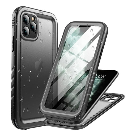 PlusAcc Waterproof Shockproof Case for iPhone 11 Pro Max with Screen/Camera Protector - Black
