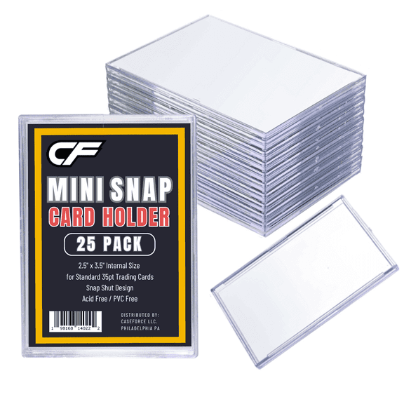 Mini Snap Trading Card Holder - 25 Pack - Fit 35pt Sports and Gaming Trading Cards