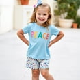 thumbnail image 6 of THDHVS Summer Outfits for Kids,Girls Casual Outfits,Girl's Summer Cute T-Shirt and Shorts Set with Side Pockets Blue 5-6 Years, 6 of 7
