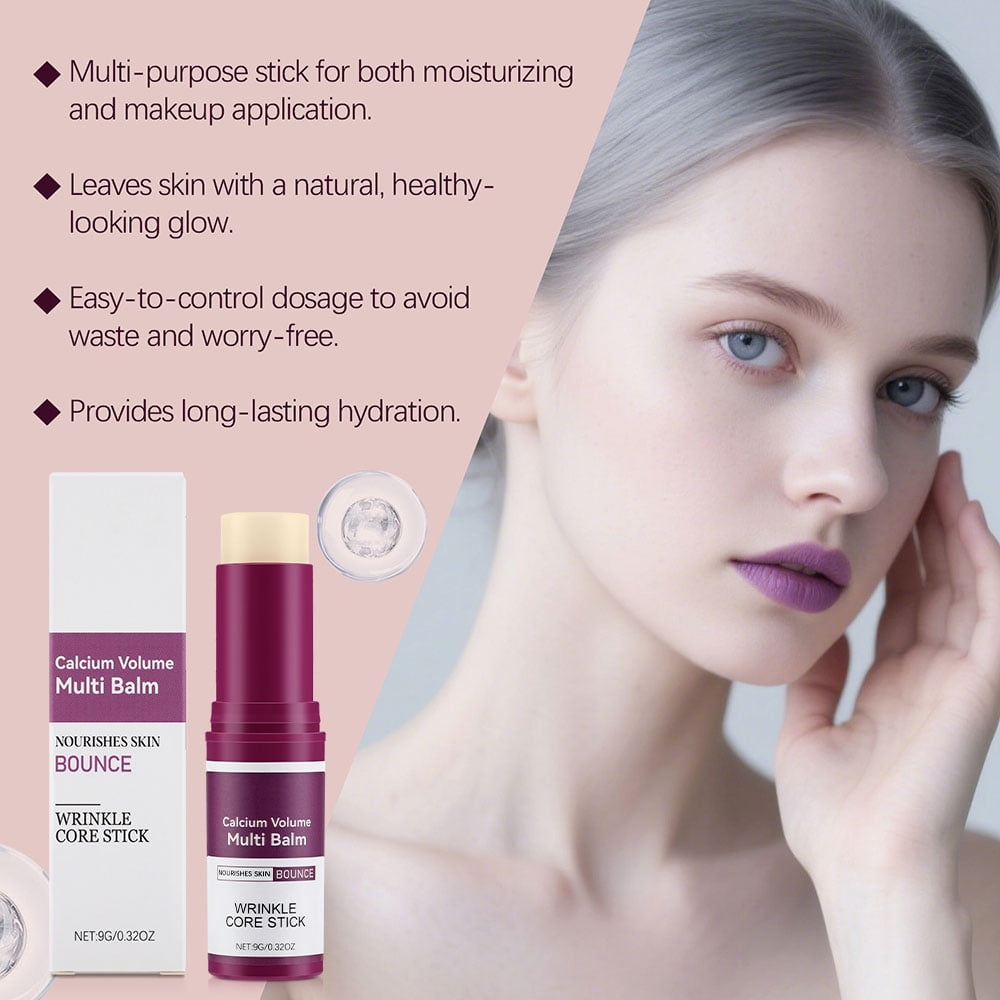 Calcium Volume Multi Balm Stick, 5Pcs Moisturing Stick to Support Skin Firmness and Hydration, Suitable for Eyes, Face, Neck, All Skin Types, 9g/0.6Oz