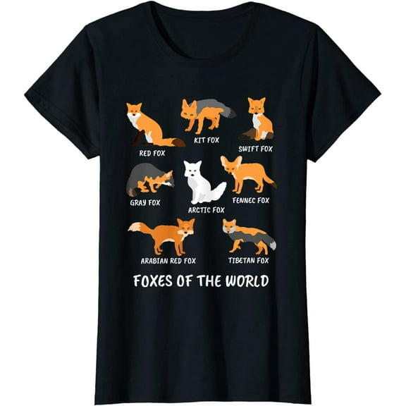 Foxes of the World Fox Lover T-Shirt Women Tops