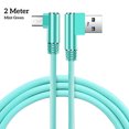 thumbnail image 1 of Fast Charging Cable Double Elbow Android Micro USB Data Cord Replacement for Android Mobile Phone Micro USB Interface, Green, 2m, 1 of 7