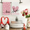 thumbnail image 2 of Pink Heart Love Valentine''s Day Kitchen Towels Dish Towels, 18x26 Inch Anniversary Wedding Farmhouse Decoration Hand Towels Set of 2, 2 of 6