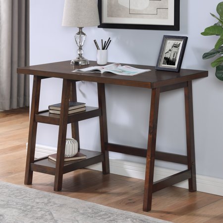 UPC: 0840155205734 | Roundhill Furniture Redina Contemporary Wood Writing Desk with Storage Espresso