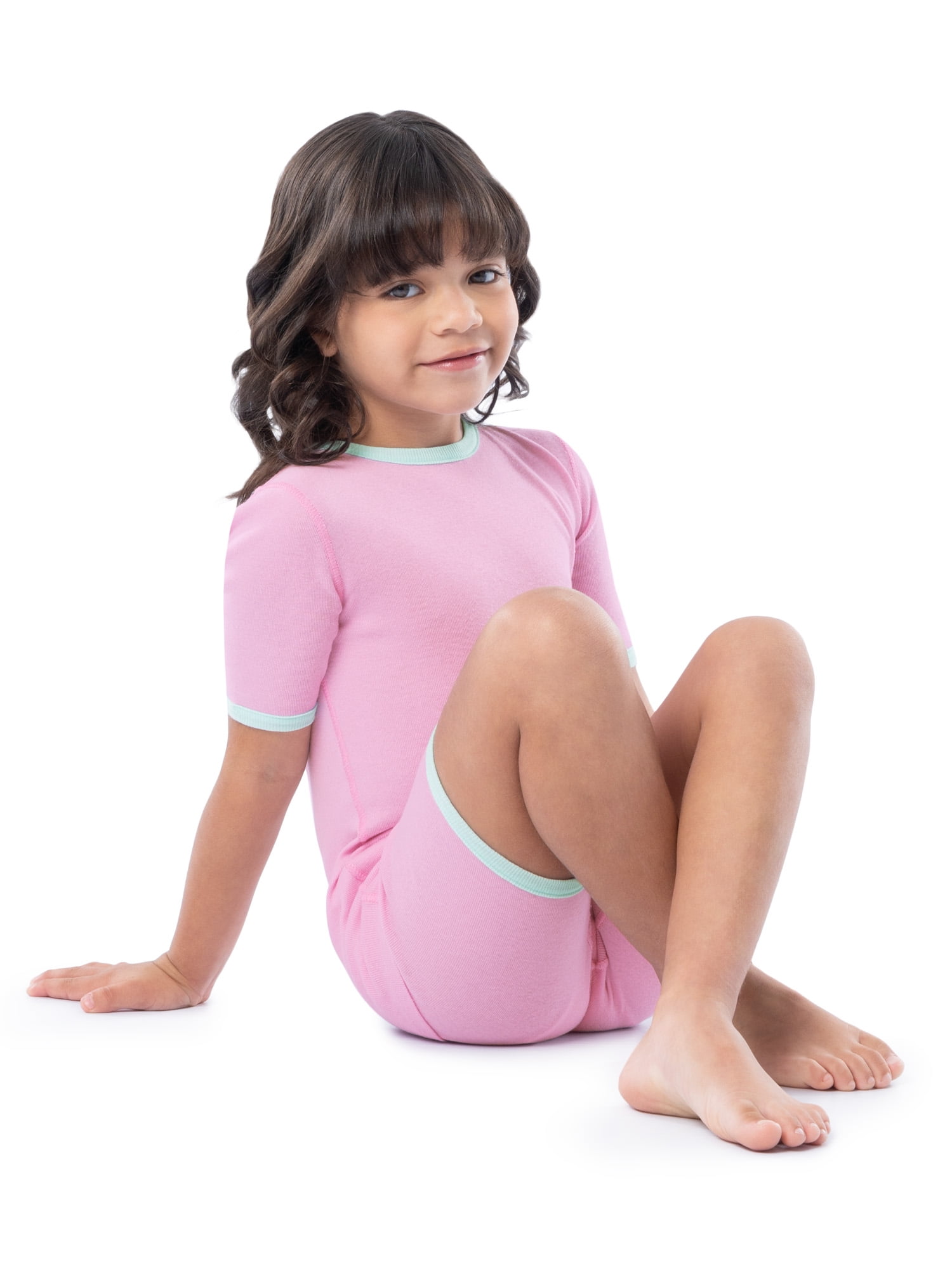 Fruit of the Loom Girl's Snug Fit 100% Cotton Pajama Sets, 4-Piece, Sizes 4-12