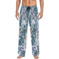 thumbnail image 2 of FREEAMG Colorful Tropical Leaves Pajama Pants for Men, Men's Separate Bottoms, Pure Cotton Comfortable Lounge Pants?421?, 2 of 7