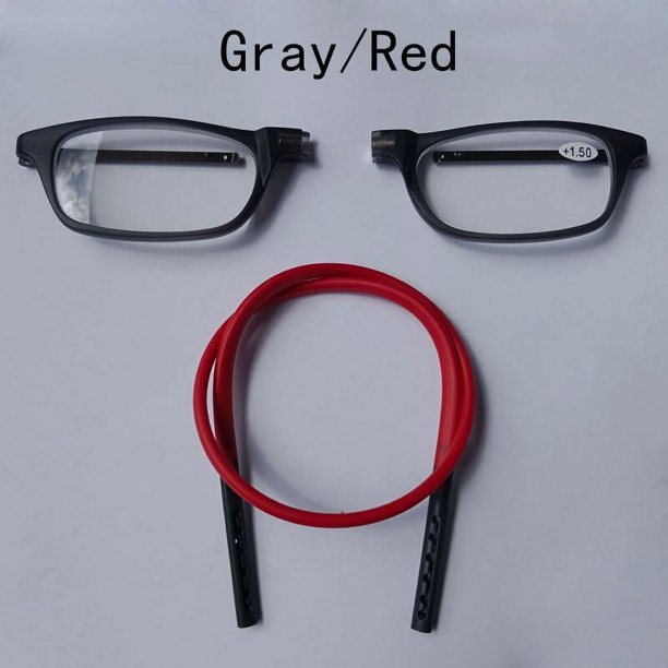 Gafas de lectura magnéticas portátiles que se pueden colgar alrededor del cuello con cordón ajustable para hombres y mujeres