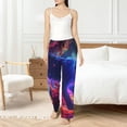 thumbnail image 4 of Balery Cosmic Cat Psychedelic Journey Pantalones de pijama para mujer, pijamas ultraligeros, pantalones de estar por casa-Medium, 4 of 6