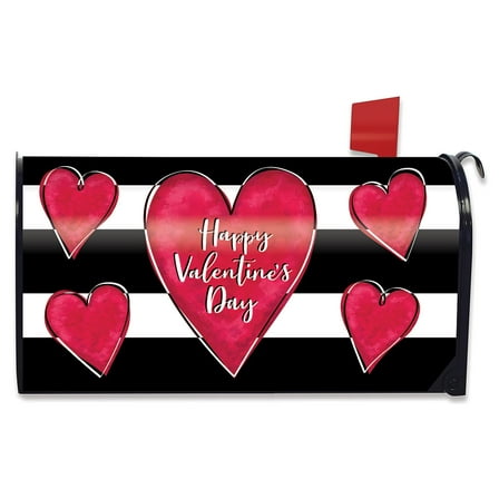 Briarwood Lane Striped Valentine's Heart Primitive Mailbox Cover