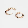 thumbnail image 2 of 2.5mm Surgical Steel Hoop Earrings for Women 10mm Hinged Huggie Hoop Earrings Rose Gold Plated, 2 of 3