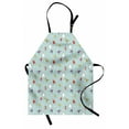 thumbnail image 1 of Ice Skates Apron, Colorful Merry Christmas Theme with Human and Snowflakes Pattern, Unisex Kitchen Bib with Adjustable Neck for Cooking Gardening, Adult Size, Pale Seafoam Multicolor, by Ambesonne, 1 of 4