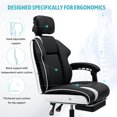 thumbnail image 3 of HOFFREE Executive Office Chair with Footrest Black Computer Chair with Arms for Home Room and Study Leather Desk Chair with Adjustable Headrest for Teens, 3 of 8
