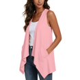 thumbnail image 5 of Nestiefly Sleeveless Vest for Women Summer Lightweight Casual Loose Fit Open Front Irregular Hem Cardigans with Pockets 2026 Pink 2XL, 5 of 7
