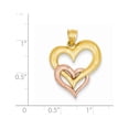 thumbnail image 2 of 14K Two-tone Satin D/C Double Heart Pendant D145, 2 of 5