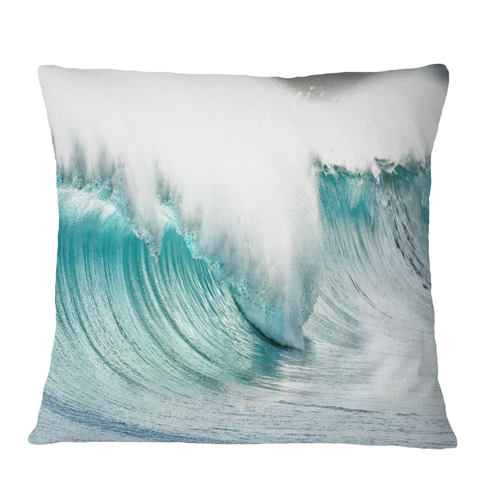 Designart 18" x 18" Blue Polyester Throw Pillow