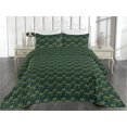 thumbnail image 2 of Ambesonne Leaves Greenery Quilted Bedspread Set 3 Pcs, Tropical Atmosphere, Twin, Fern Green and Jade Green, 2 of 4
