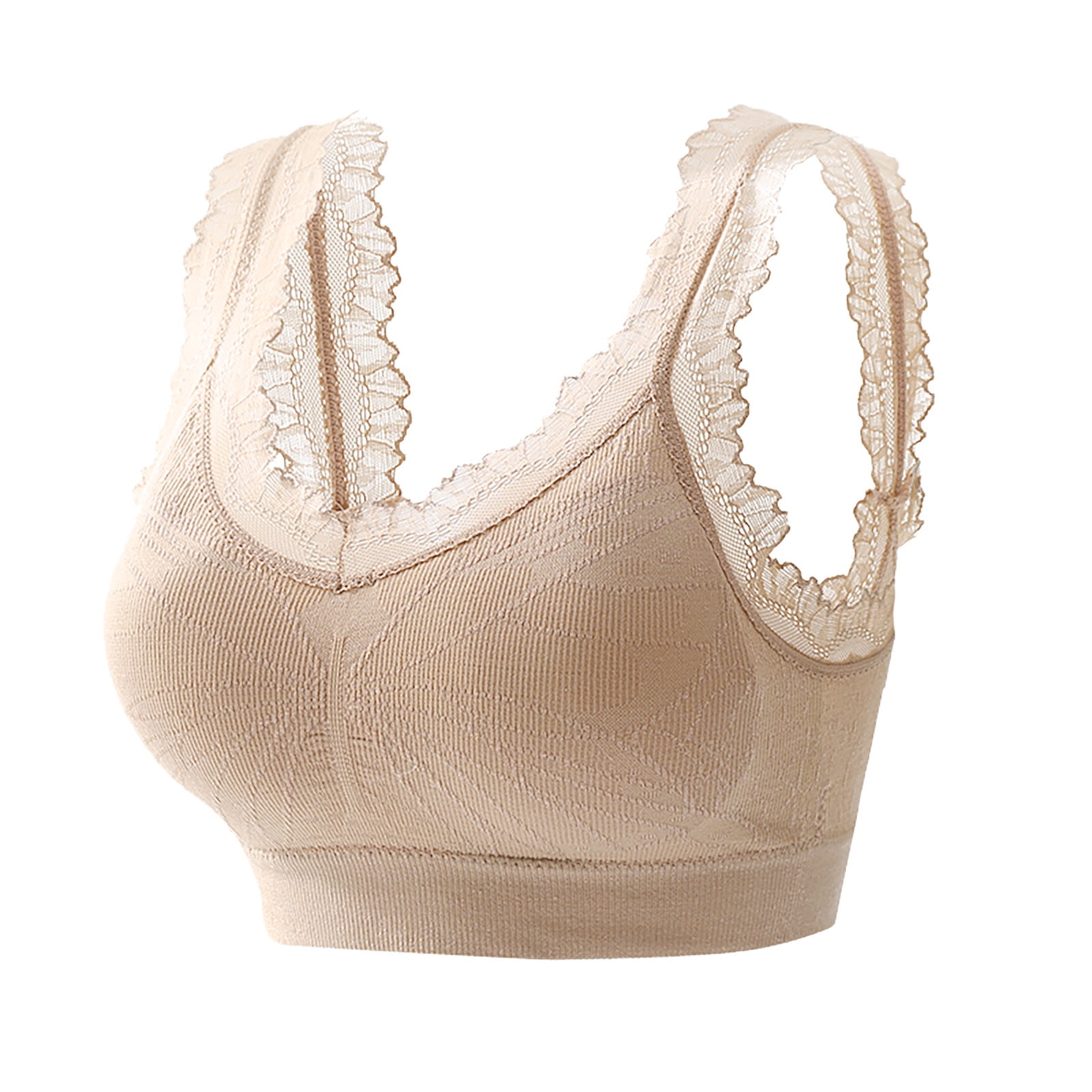 Bigersell Strapless Bra for Big Busted Women Fashion Women Lace Backless  Solid Strap Wrap Underwear Everyday Bra Regular Size Camisoles with Built  In Bra, Style 12296, Beige 30C 