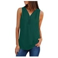thumbnail image 2 of Under $5.00,Lolmot Business Casual Clothes for Women Plus Size Tank Tops Summer Solid Color Zip Front V Neck Sleeveless Shirts Loose Fit Tunic Tops, 2 of 7