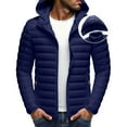 thumbnail image 3 of gbyLJF Men's Down Jacket Winter Hooded Puffer Coat Casual Solid Color Full Zip Jackets Thicken Warm Coat with Zipper Pockets, 3 of 9