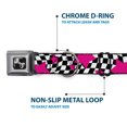 thumbnail image 5 of Buckle-Down Pet Collar, Dog Collar Metal Seatbelt Buckle, Checker Stars Black White Pink, 13 to 17 Inches 1.5 Inch Wide, 5 of 8