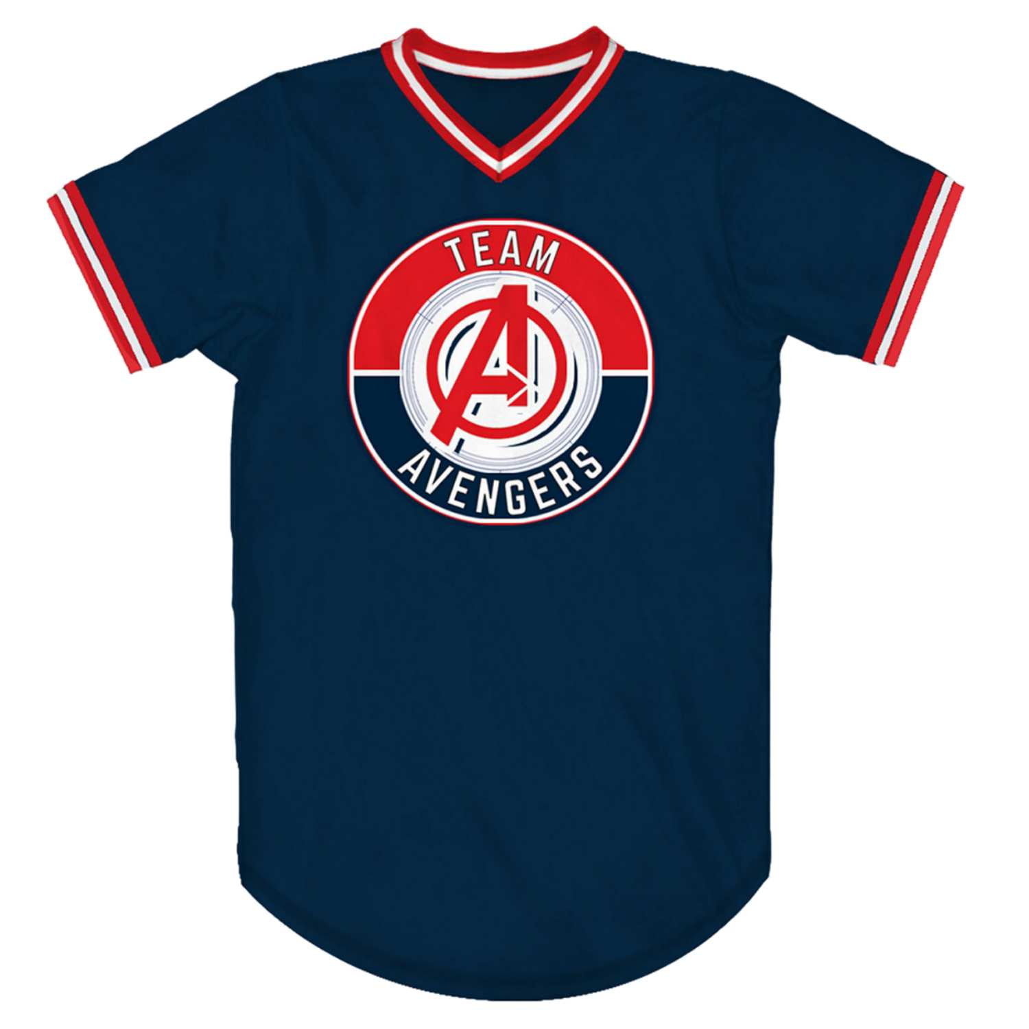 Marvel Marvel Comics Mens Navy Blue Team Avengers Jersey Shirt