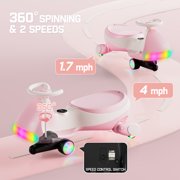 FanttikRide 12V N7 Ultra Electric Wiggle Car with Pedal, Kids Car, MagicMute™ Motor Swing Car, 2 Speeds, 9 Color Modes, Digital Display, Bluetooth, for Ages 3 and Up, 150 Lbs, Pinkish White
