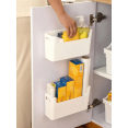 thumbnail image 1 of 1pc Wall-Mounted Sundries Storage Box Perforation-Free Cabinet Door Plastic Wrap Bag Shelf Storage Supplies Kitchen Storage, 1 of 5