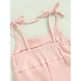 thumbnail image 6 of Bagilaanoe Toddler Baby Girl Summer Jumpsuit Sleeveless Ribbed Romper Overalls 12M 18M 24M 3T 4T 5T Kids Long Flare Pants Casual Outfits, 6 of 8