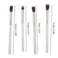thumbnail image 2 of Unique Bargains 4 Pcs Lightweight Makeup Brush Set for Business Travel White Silver Tone Wooden Handle Aluminum Tube, 2 of 5