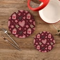 thumbnail image 2 of FREEAMG Valentine's Day Love Heart Round Trivets Pot Holders 2 Pcs, Heat Resistant Cotton Thread Weave Trivets for Hot Dishes, Cooking, Baking, Farmhouse, Kitchen Decor, 2 of 7