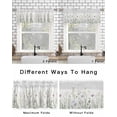 thumbnail image 4 of Green Botanical Floral Curtain Valance for Windows/Living Room/Kitchen/Bathroom/Café, Short Rod Pocket Tier Curtain Window Treatment Panel Spring Summer Rustic Topper Curtain 42''x18'', 4 of 6