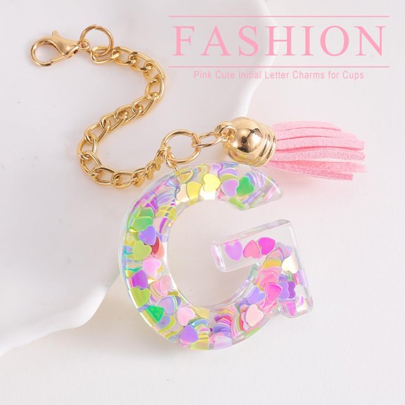 Meitianfacai Cute Key Chains for Women Girls, Initial Letter Keychains with Tassel, Charms for Key Purse Handbags Backpacks