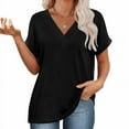 thumbnail image 2 of Womens Summer Tops Short Dolman Sleeve Shirts 2025 Fashion V Neck Outfits Clothes, 2 of 9