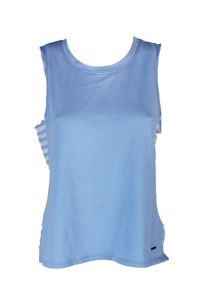 Tommy Hilfiger Womens Sleepwear COLOR BLOCK TEE Shirt Medieval Blue 