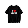 thumbnail image 2 of I Love Jesus I Heart Jesus Funny Jesus Shirt 𝓴𝓲𝓭𝓼 Black T-Shirt,S, 2 of 5