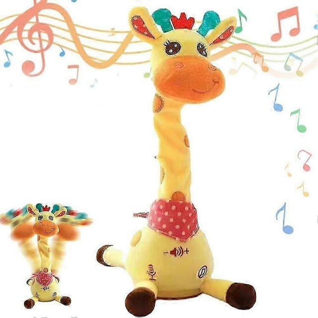 Interactive Giraffe Plush Toy - Sings, Dances, Lights Up, and Repeats What You Say, Musical Rocking Electronic Toy for Kids