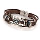 thumbnail image 2 of Pulsera de cuero con incrustaciones de turquesa Pulsera de cuero Punk Retro Oval Pulseras de viento, 2 of 8