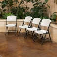 thumbnail image 3 of Lifetime Steel Framed Indoor/Outdoor Polyethylene Folding Chair, Beige (Set of 4), 3 of 20