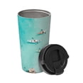 thumbnail image 2 of Fotbe Turquoise Beach Kayaking Printed Insulated Travel Coffee Mug Spill Proof Leak Proof Stainless Steel Coffee Tumbler Reusable Coffee Cups with Lids Thermos, 2 of 8