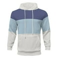 thumbnail image 4 of MELDVDIB Mens Color Block Hoodies Jacquard Knit Long Sleeve Pullover Hooded Sweatshirt Tops with Front Pocket for Daily Wear Casual Outings, 4 of 5