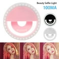 thumbnail image 2 of Beauty Selfie Light Rechargeable Selfie Ring Light Lightweight Photo Shoot Night Light with 36 LED Lights Clip-on LED Circle Light with 3 Brightness Modes for iPhones  Camera, 2 of 3