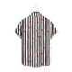 thumbnail image 4 of Blusa y camisa de manga corta con cuello vuelto para hombre, blusa informal de moda con cuello vuelto y estampado de rayas, blusa de manga corta con botones, blusa de poliéster para hombre, 4 of 6