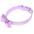 thumbnail image 1 of Collar para mascotas, Collar para perros con diamantes de imitación y lazo doble de microfibra de ante, Collar para mascotas con lazo de cristal, alta capacidad, 1 of 8