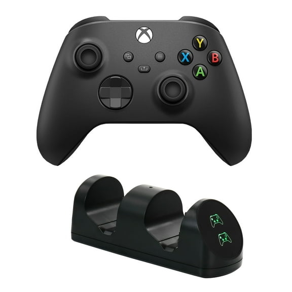 Xbox Series X/S Controller in Black with Dual Charging Dock