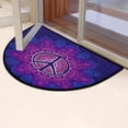 thumbnail image 6 of Mandala Peace Symbol Half Round Door Mat, Ethnic Flower Non-Slip Half Circle Rug Doormats Absorbent Washable for Indoor Outdoor Kitchen Bedroom Home Decor 24"x36", 6 of 7