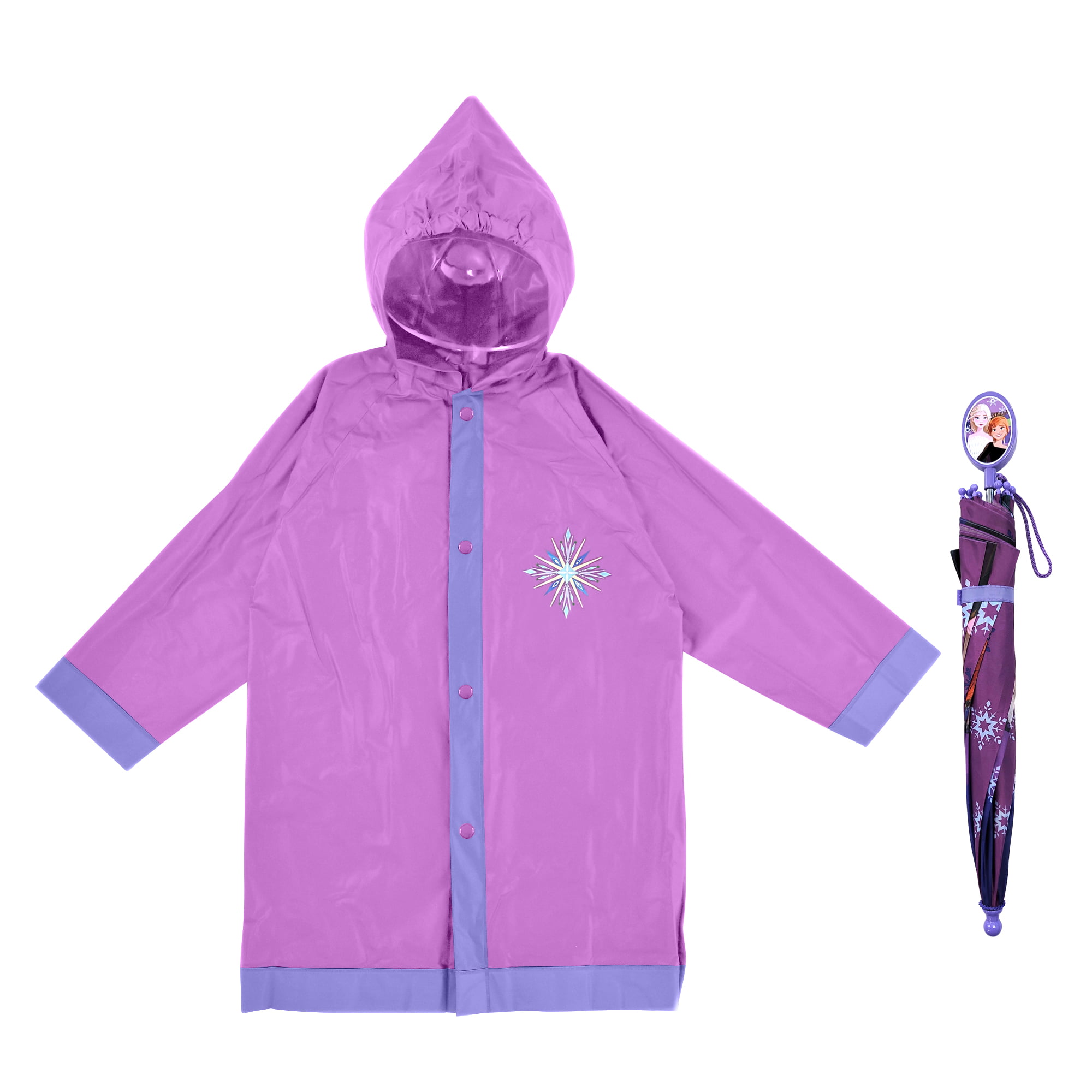 Small 2-3 *New Disney Frozen Elsa & Anna Pink Kids Vinyl Rain Slicker Coat Size 