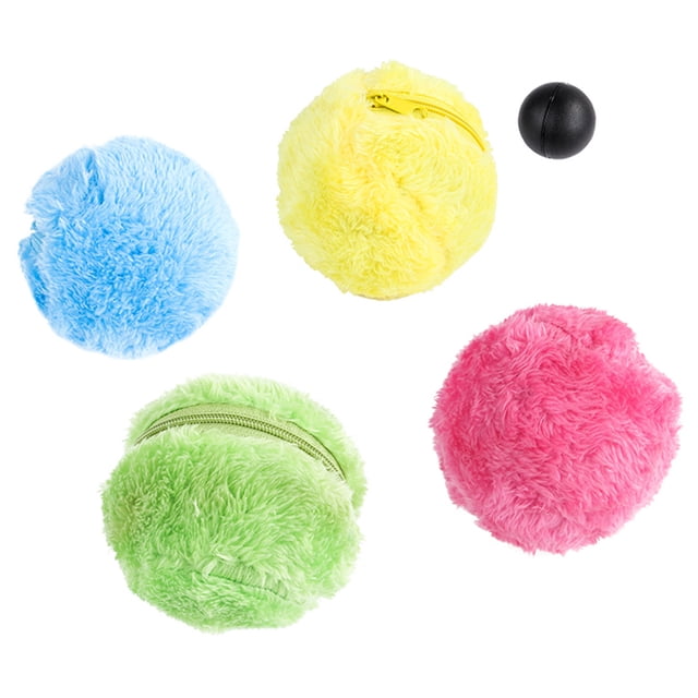 Pet Dog Cat Automatic Roller Ball Toy Dog Plush Toy Motion Ball activado Juguete interactiv Tomshoo Bola de rodillo
